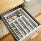 Home Kitchen Cutlery Tray Tidy Divider Spoon Drawer Storage Insert Organizer