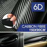 Gloss Black 4D 6D Carbon Fiber Vinyl Car Phone Laptop Wrap Sticker Film