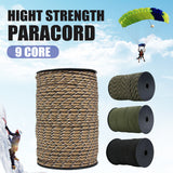 100m 550 Paracord Parachute Cord Lanyard Mil Spec Type III 9 Strand Core Rope