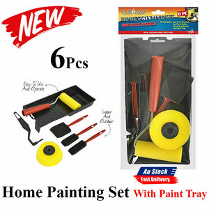 6x Point Paint Pad Painting Roller DIY Wall Decor Tool Paint Tray Brush Home