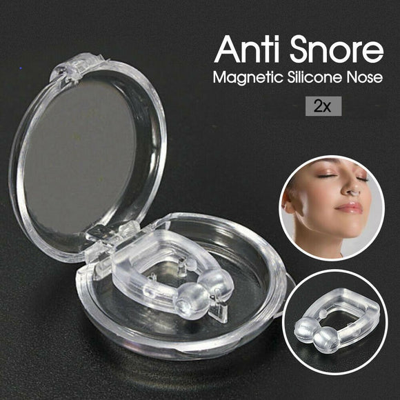 2 x Anti Snore Magnetic Silicone Nose Clip Stop Snoring Apnea Aid Device Stopper