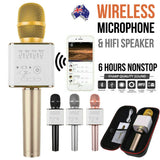 Q9 Wireless Bluetooth Karaoke Microphone Speaker Handheld Mic USB Player