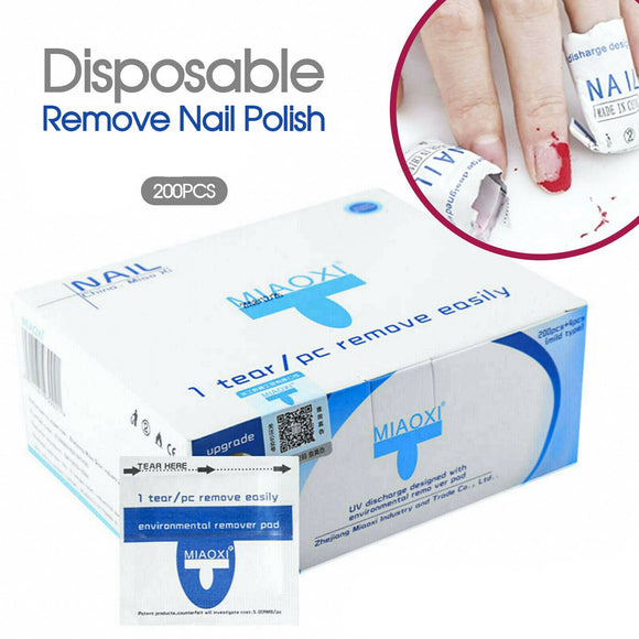 Disposable Gel Nail Polish Remover Pads UV Soak Off Acetone Removal Wraps