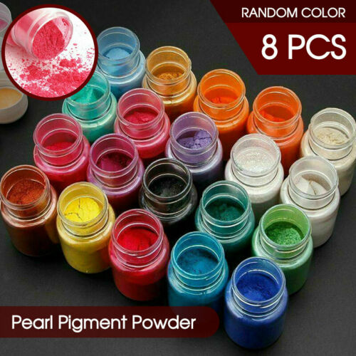 8pcs Pearl Pigment Powder for Epoxy Resin Floors Metallic Dye Ultra Mixed Color