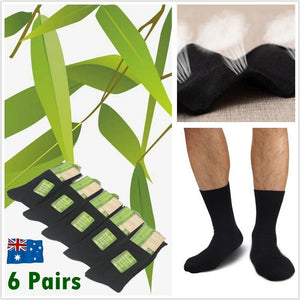 6X MENS BAMBOO Fiber WORK SOCKS Odor Soft Cushion Resistant Bulk Natural Healthy