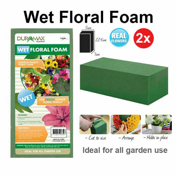 2x Floral Foam Wet Brick Water Absorbent Green Flower Arrangement Craft