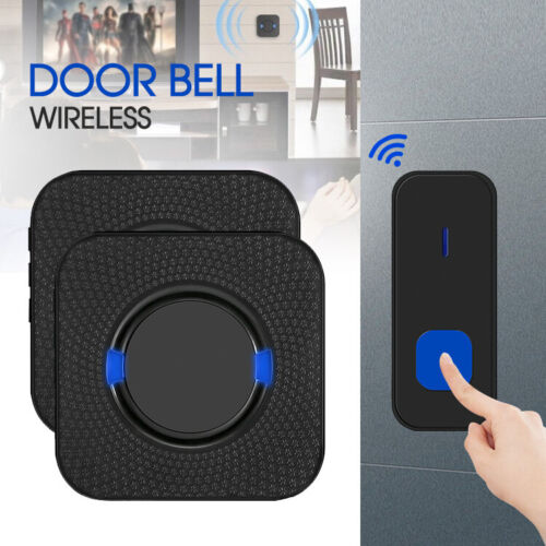 Wireless Door Bell Chime Waterproof Doorbell 2 Plugin Receivers 300M Long Range