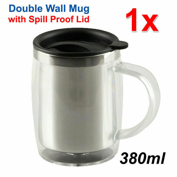 Insulated Stainless Steel Coffee Mug with Lid Double Wall Camping Travel Mug