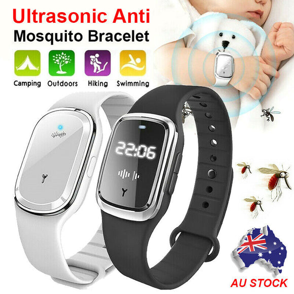 Ultrasonic Anti-Mosquito Repellent Bracelet Bug Insect Repeller Wrist Watch