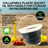 10L Folding Collapsible Silicone Water Tank Bucket for Car Camping Fishing NEW