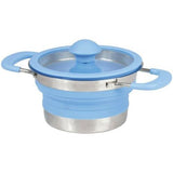 1x Collapsible Pop-up 3L Cook Pot with Lid Stainless Steel Base Camping