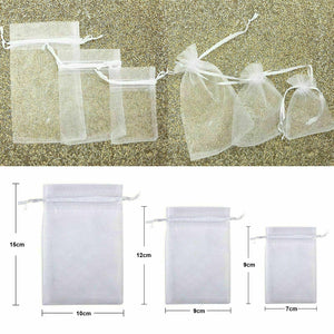 200X Organza Bag Sheer Bags Jewelry Wedding Candy Packaging Gift 3 Sizes