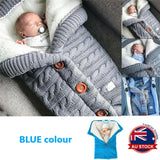 Newborn Baby Winter Wrap Blanket Knit Warm Sleep Bag Stroller Sleeping Sack