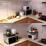 Microwave Oven Shelf Kitchen Organiser Storage Rack Holder Adjustable Stand