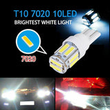 4X WHITE T10 7020 SMD 10 LED W5W WEDGE TAIL SIDE CAR LIGHTS TURN PARKER BULB