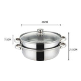 4 /5 Tier Stainless Steel Steamer Meat Vegetable Cooking Steam Pot Kitchen Tool
