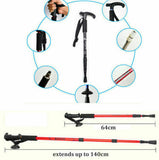 Lightweight Hiking Trekking Poles Walking Stick Anti Shock Adjustable Camping