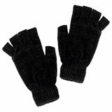 3 Pairs Men's Gloves Thermal Fingerless Warm Thick Soft Breathable One Size