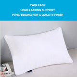 1 Pair Hotel Grade Pillow Cotton Cover Microfibre Filling Anti-bacterial 48x73cm