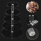 3/4/5/6/7/Tier Acrylic Clear Round Cupcake Cake Stand Birthday Wedding Party