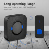 Wireless Door Bell Chime Waterproof Doorbell 2 Plugin Receivers 300M Long Range