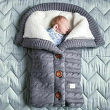 Newborn Baby Winter Wrap Blanket Knit Warm Sleep Bag Stroller Sleeping Sack