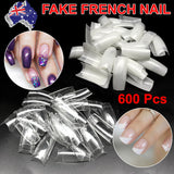 500Pcs Fake French Nail Tips Stiletto False Gel Pointy Art Acrylic