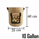10 Gallons Potato Grow Planter Container Bag Pouch Plant Growing Pot Side Window