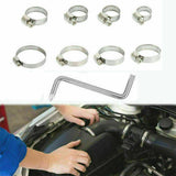 91Pcs Stainless Steel Hose Clamps Clip Adjustable Range Worm Gear Pipe Clamp Kit