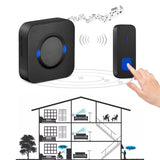 Wireless Door Bell Chime Waterproof Doorbell 2 Plugin Receivers 300M Long Range