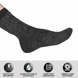 3Pairs Socks Adults Workwear Bamboo Brushed Lining Crew Cut Black, Grey & Navy