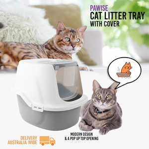 Hygienic Cat Litter Box House Indoors Clean Pet with Cover