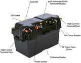 AGM Deep Cycle 130AH Battery Box Dual System 12V 100AH USB Ports Large Marine