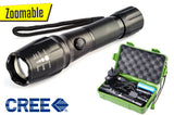 Zoomable CREE XM-L T6 USB LED Flashlight Torch w/ Rechargeable Battery
