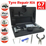 67PCS 4WD Tyre Puncture Repair Recovery Kit Heavy Duty Offroad Plug Tubeless