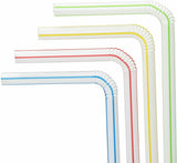 300x Disposable Flexible Bendable Straw Plastic Drinking Drink Party Bulk