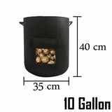 10 Gallons Potato Grow Planter Container Bag Pouch Plant Growing Pot Side Window