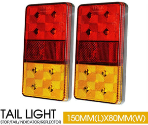 2PCS LED Trailer Lights Tail Lamp Stop Indicator 12V Volt 4WD 4X4 Camper UTE