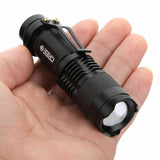5x LED Flashlight 1200LM Adjustable Focus Zoomable Torch Lamp Light Black