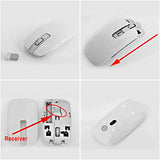 Wireless Keyboard and Cordless Optical Mouse for PC Laptop Win7/8/10 B & W Slim