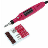 Electric Nail Drill Bits 6 File Tool USB Machine Acrylic Art Manicure Pen Shaper