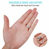 12xInvisible Tightener Ring Size Adjuster Pad+Jewelry Measuring Tool Mandrel Set