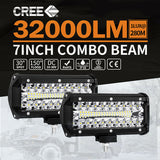 1 Pair 7inch CREE LED Work Light Bar Spot Flood Lights Off Road 4WD