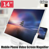 14" Folding Screen Magnifier 3D Amplifier Stand Mobile Phone Adjustable HD Video