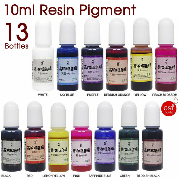 13 Bottles Epoxy UV Resin Colouring Dye Colorant Resin Pigment Art Cra ...