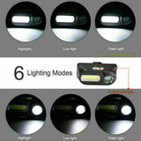 Super Bright Waterproof Head Torch Headlight LED USB Rechargeable Headlamp