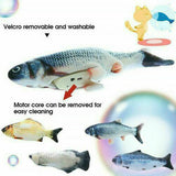 2xElectric Dancing Fish Kicker Cat Toy Wagging Realistic Move USB Rechargeable