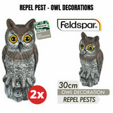 2x  Repel Pest Garden Owl Decoration 30cm Deterrent Garden Scarecrow