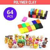 64PCS Craft Polymer Clay Modelling Moulding DIY Toy Sculpey Fimo Block