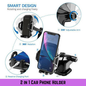 Universal 360° Windshield Mount Car Holder Cradle Long Neck For Samsung